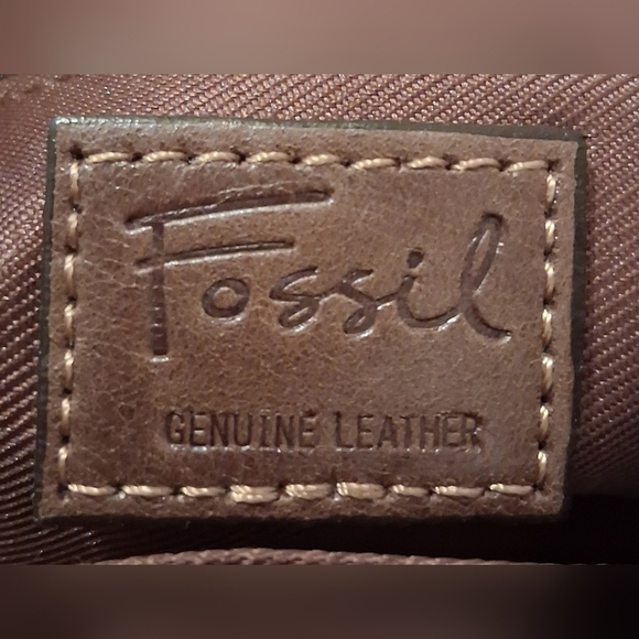 EUC Vintage Fossil Burgundy & Mocha Suede Boho Kiss Lock Clutch Purse Bag - Picture 10 of 10